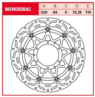 Тормозной диск для мотоциклов Lucas TRW MSW265RAC