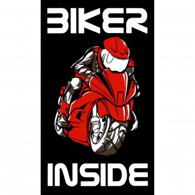 CRAZY IRON Наклейка BIKER INSIDE Красный