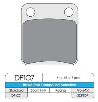 Тормозные колодки DP Brakes DP107 синтетические