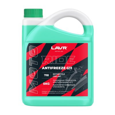 Lavr Охлаждающая жидкость для мотоциклов Antifreeze G11 RIDE 5кг