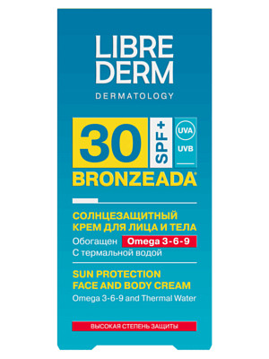 Крем солнцезащитный SPF 30 LIBREDERM Bronzeada Омега 3-6-9 150мл