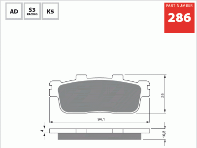 Тормозные колодки для мотоциклов GOLDfren 286 S3