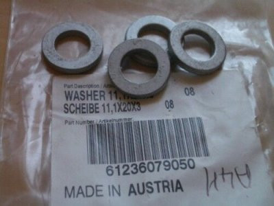 KTM OEM 61236079050 Шайба болта цилиндра 11,1x20x3