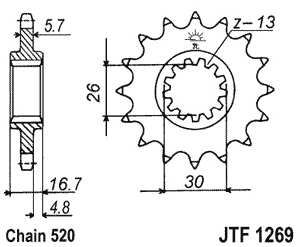 Звезда передняя JTF1269.16