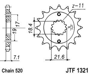 Звезда передняя JTF1321.13