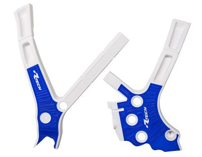 Защита рамы Yamaha YZ125/250 05-24 бело-синяя