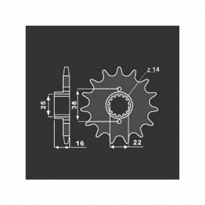 Звезда передняя PBR 2050 C14 (JTF740.14)