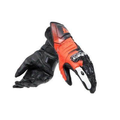 Dainese Мотоперчатки кожаные CARBON 4 LONG W12 черный/красный/белый
